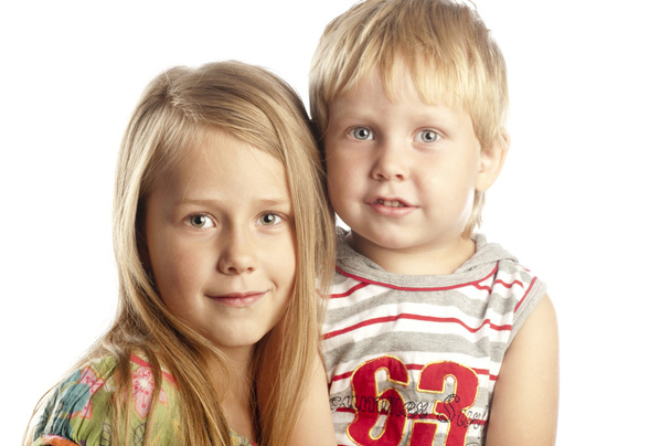 Portrait of little boy and girl - Zdjęcie, obraz