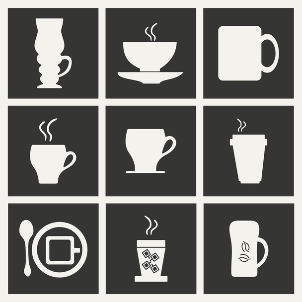 Flat in black and white concept mobile application cofee - Vector, Image