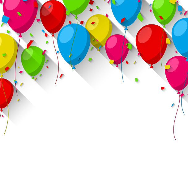 Celebrate background with flat balloons. - Vetor, Imagem