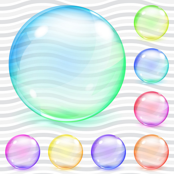 Esferas de vidrio transparente multicolor
 - Vector, Imagen