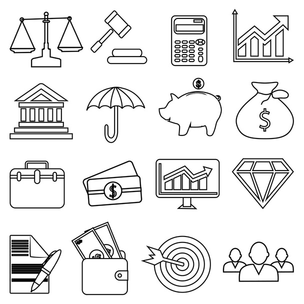 Business finance line icons set - Vector, Image