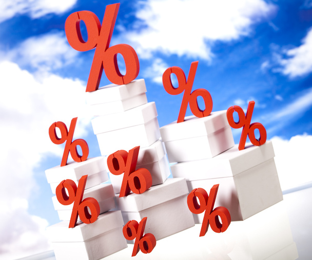 Percentage signs on boxes - Photo, Image