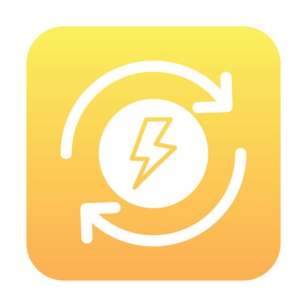 Energie icoon, bliksemschicht met cirkel pijlen, vector illustratie - Vector, afbeelding