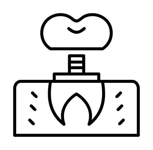 Dentistry implant icon outline vector. Dental tooth.  - Vektor, obrázek