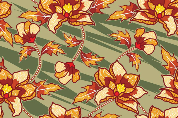 Naadloos patroon Bloemen Vector Illustratie, Nature Batik Motief - Vector, afbeelding