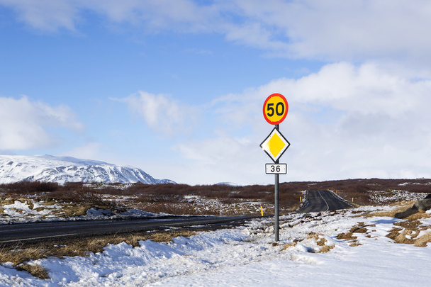 Omezení rychlosti na okruhu na Islandu - Fotografie, Obrázek