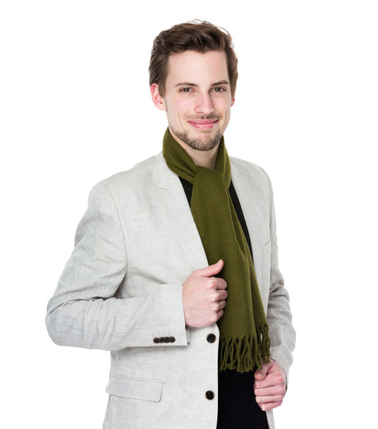 Caucasian handsome man in beige jacket - Photo, Image