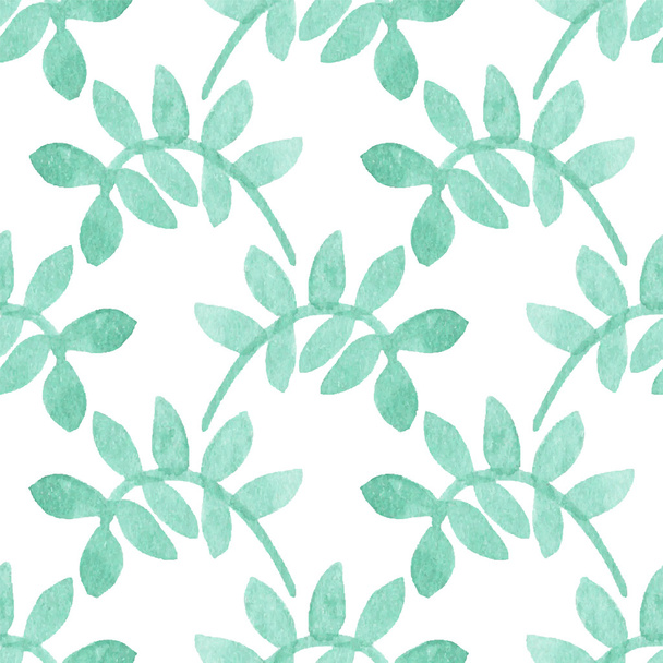 Seamless watercolor pattern with floral elements on the white background, aquarelle.  Vector illustration. - Vektör, Görsel