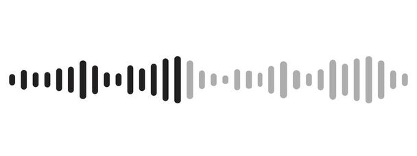 Zvuková vlna decibel audio záznam jednoduché hlasové zprávy ikona izolované na bílém pozadí. Hráč Podcastu, hudební stopa. Vektorová ilustrace - Vektor, obrázek