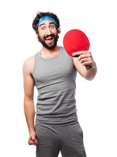 sportif jouant au ping-pong
 - Photo, image