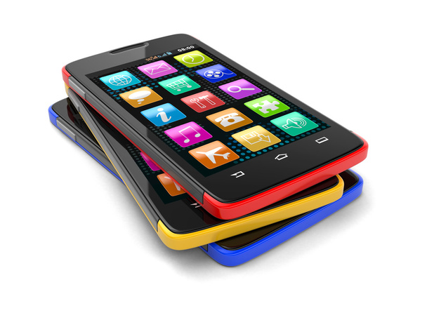 Touchscreen smartphones (clipping path included) - Foto, immagini