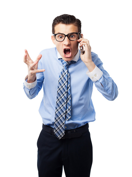 angry businessman on phone - Foto, Imagem