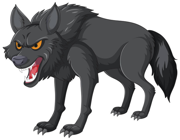 Vector illustratie van een agressieve wolf grommen - Vector, afbeelding