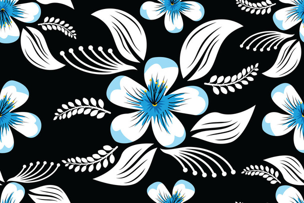 Floral abstracto - Patrón sin costuras con flor tropical, Batik Motif indonesio - Vector, imagen