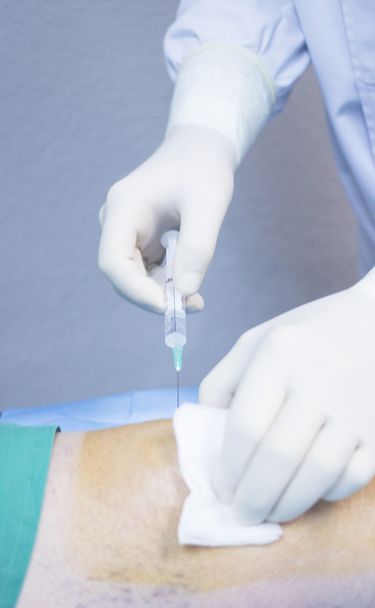 Surgeon doctor injecting PRP in patient in hospital clinic - Photo, Image