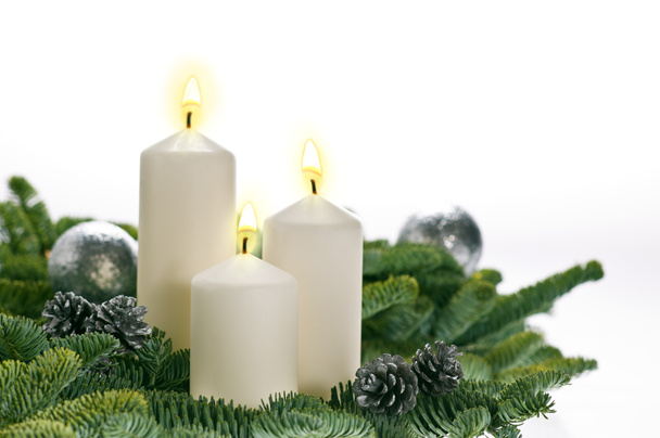 Three candles in advent setting - Photo, Image