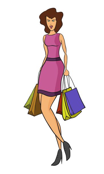 Woman shopping - Vector, Image