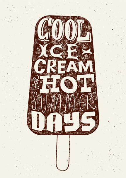 Vintage ice cream grunge style poster. Retro typography label design. Vector illustration. - Vektor, kép