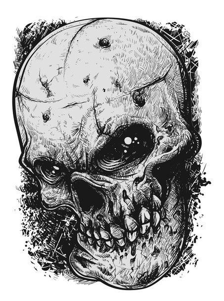 頭蓋骨のスケッチ - ベクター画像
