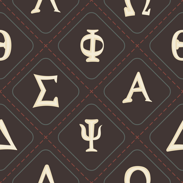 Seamless background with letters of the Greek alphabet - Vector, Image