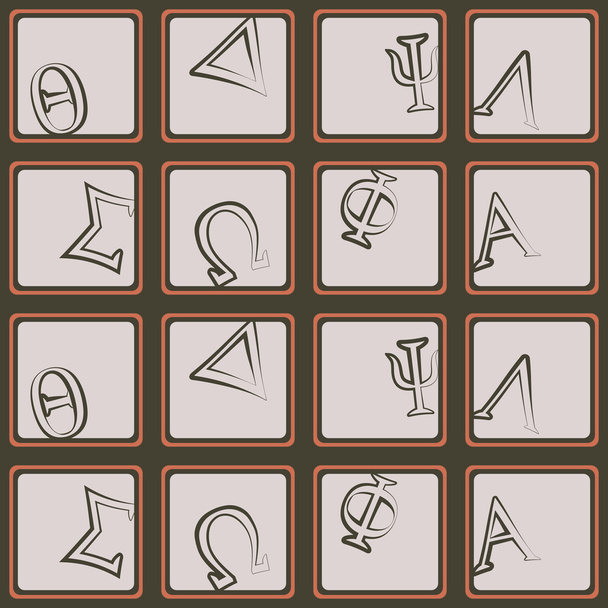 Naadloze achtergrond met letters van het Griekse alfabet - Vector, afbeelding