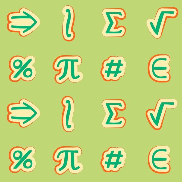 Naadloze achtergrond met wiskundige symbolen - Vector, afbeelding