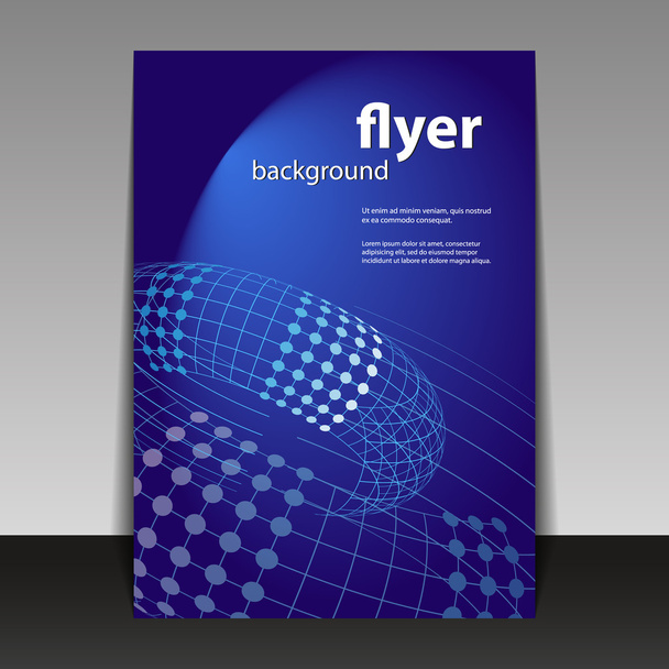 Flyer oder Cover-Design mit abstrakten blauen Mustern - Vektor, Bild