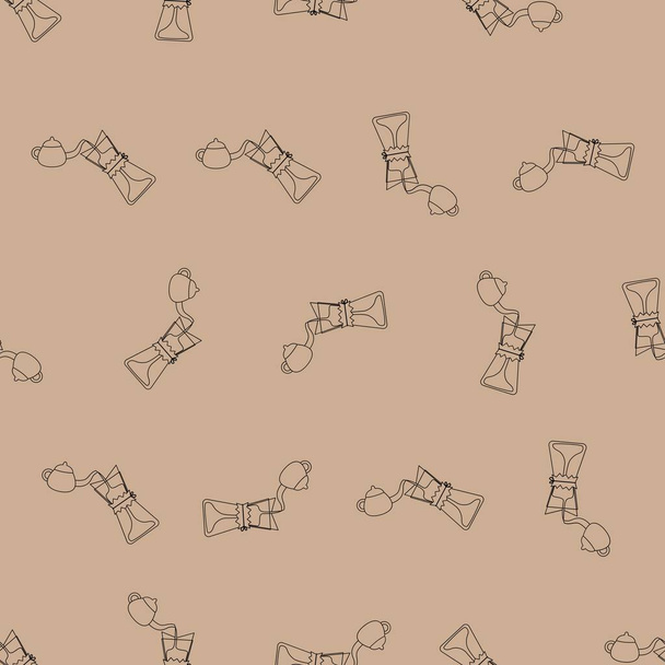 Coffee filter line art seamless pattern. Suitable for backgrounds, wallpapers, fabrics, textiles, wrapping papers, printed materials, and many more. - Vector, Image