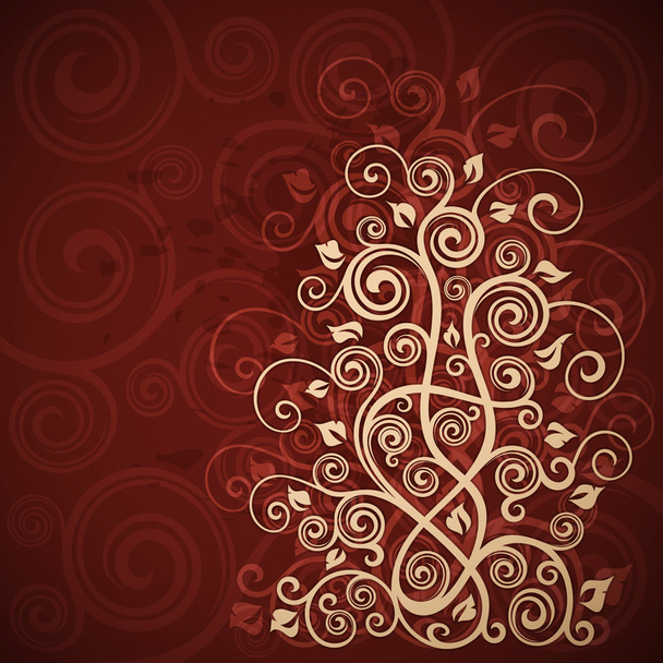 Абстрактный цветочный гранж
 - Вектор,изображение