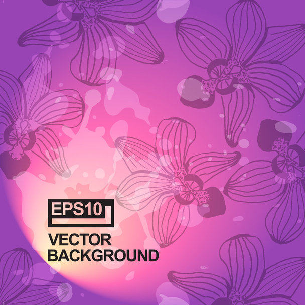 Orchid flowers pattern - Vector, Image