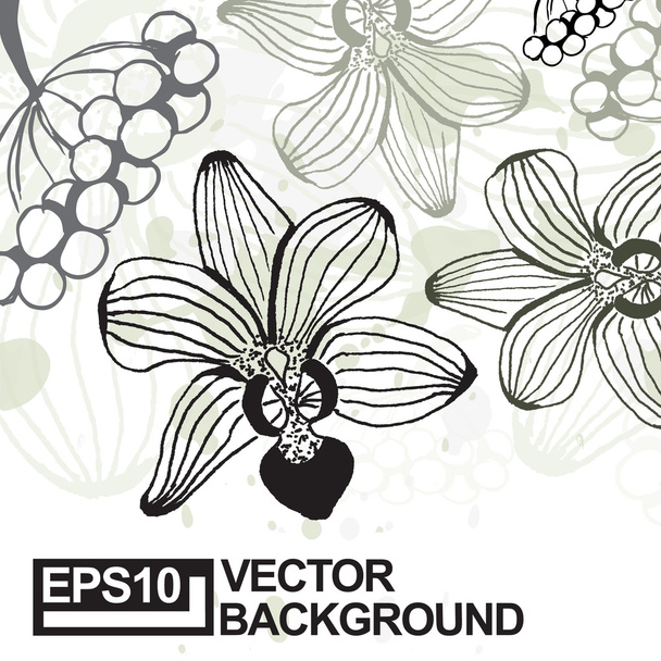 Orchid veldboeket patroon - Vector, afbeelding