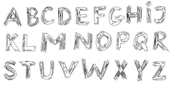 hand drawn uppercase alphabet - Vector, Imagen