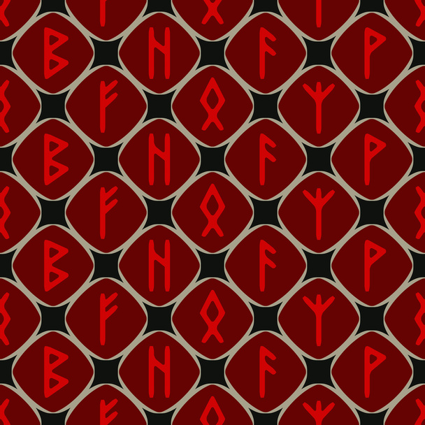 Seamless background with runes - Vector, imagen