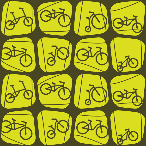 自転車とのシームレスな背景 - ベクター画像
