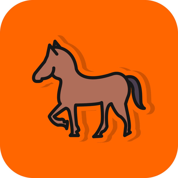 Icono plano de caballo, ilustración vectorial - Vector, imagen