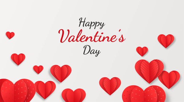 Diseño del cartel del día de San Valentín con corazón rojo y caja de regalo Vector Illustration - Vector, Imagen