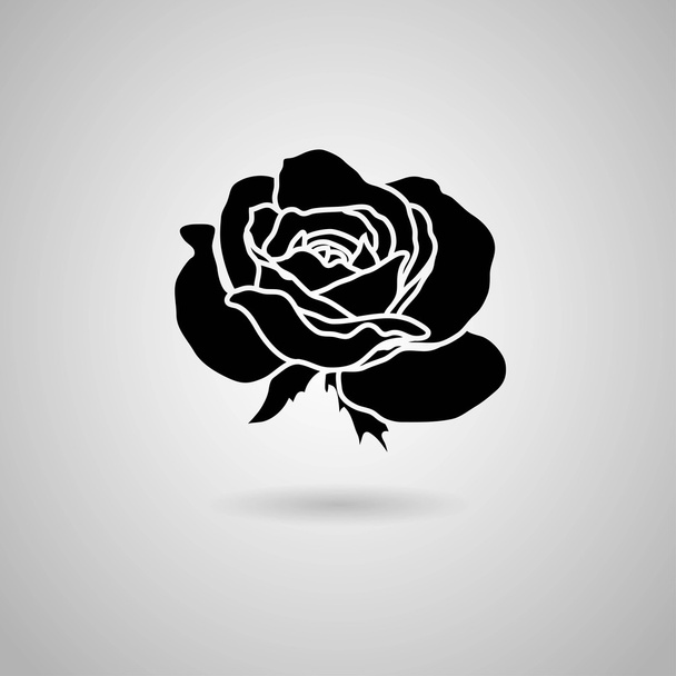 Icône rose noire
 - Vecteur, image