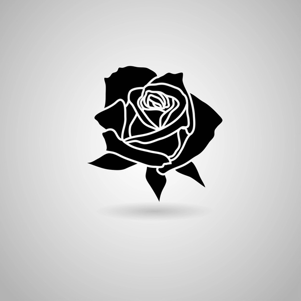 Ikone der schwarzen Rose - Vektor, Bild