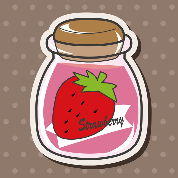 strawberry jam theme elements vector,eps - Wektor, obraz