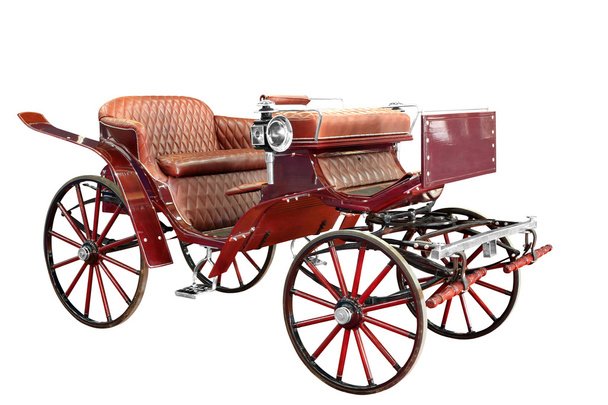 Vintage carriage isolated on white - Photo, Image