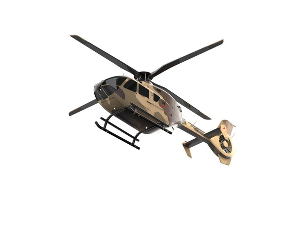 Helikopter beyaz arka planda izole edildi. 3d görüntüleme - illüstrasyon - Fotoğraf, Görsel