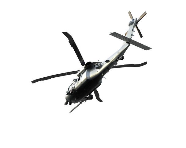 Savaş helikopteri arka planda izole edildi. 3d görüntüleme - illüstrasyon - Fotoğraf, Görsel