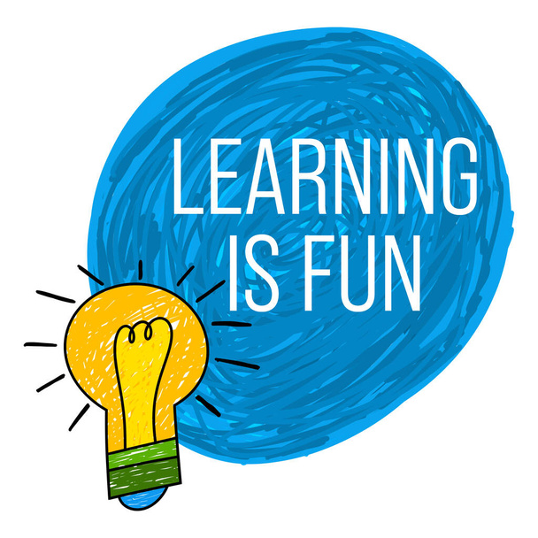Learning Is Fun concept image with text and bulb symbol. - Photo, Image