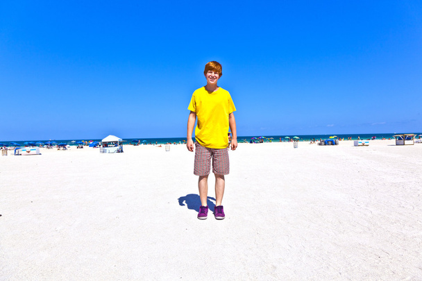 Smart boy at the beach in South Miami - Photo, Image
