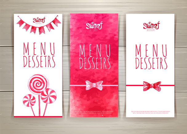 Set of sweet or dessert  menu banners - Διάνυσμα, εικόνα
