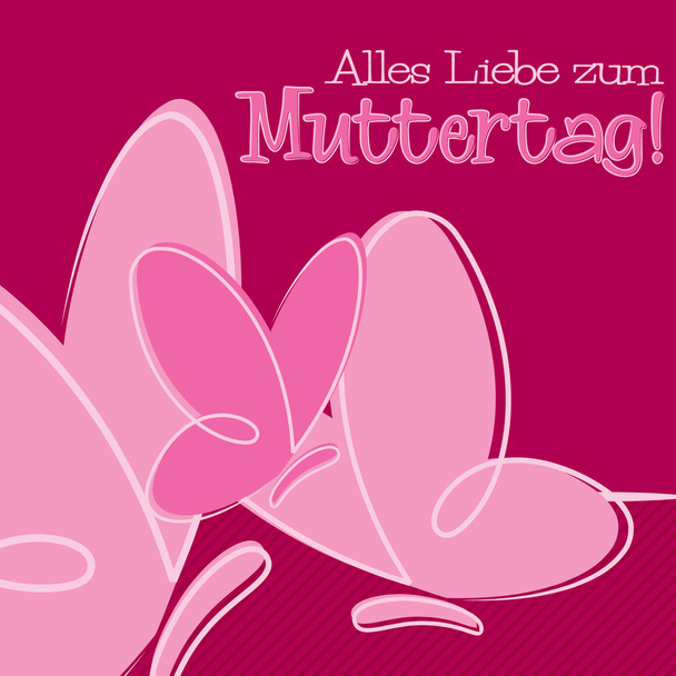 Tarjeta del Día de la Madre feliz alemana dibujada a mano en formato vectorial
. - Vector, Imagen