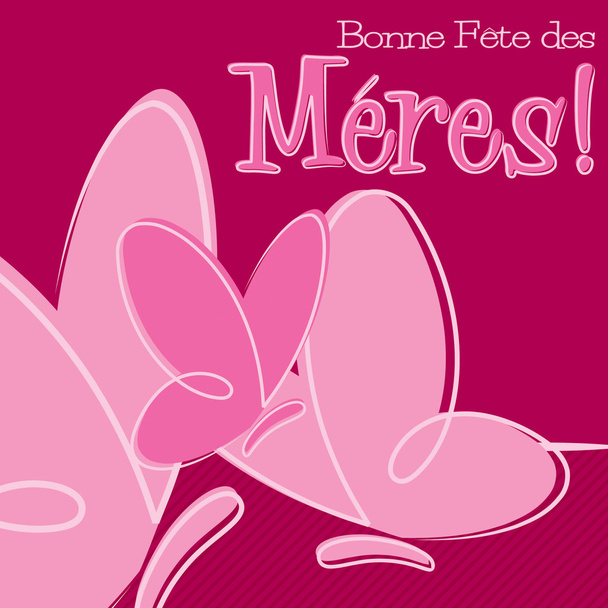 handgezeichnete französisch glückliche Muttertagskarte im Vektorformat. - Vektor, Bild