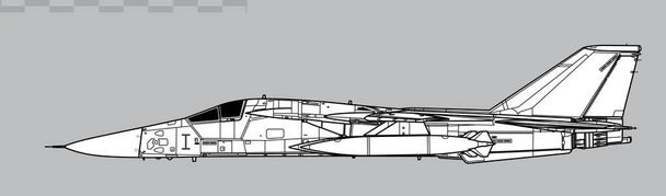 General Dynamics FB-111A. Vector drawing of strategic bomber. Side view. Image for illustration and infographics. - Vector, Image