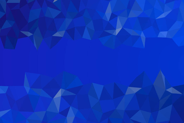Fond abstrait en mosaïque polygonale de couleur bleu foncé. Illustration vectorielle avec espace pour le texte - Vecteur, image
