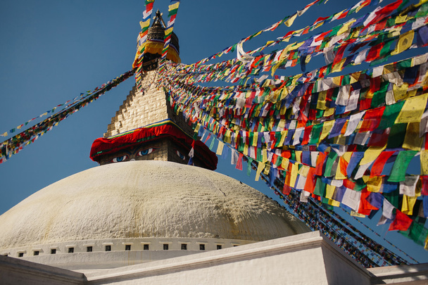 Bodnath - boeddhisten stoepa in Kathmandu, de hoofdstad van Nepal - Foto, afbeelding